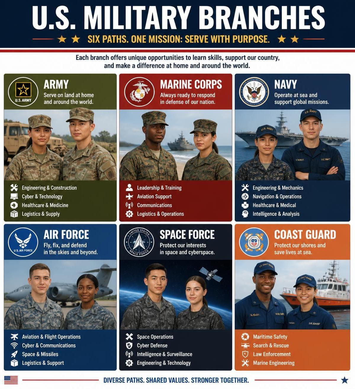 US Military branches graphic