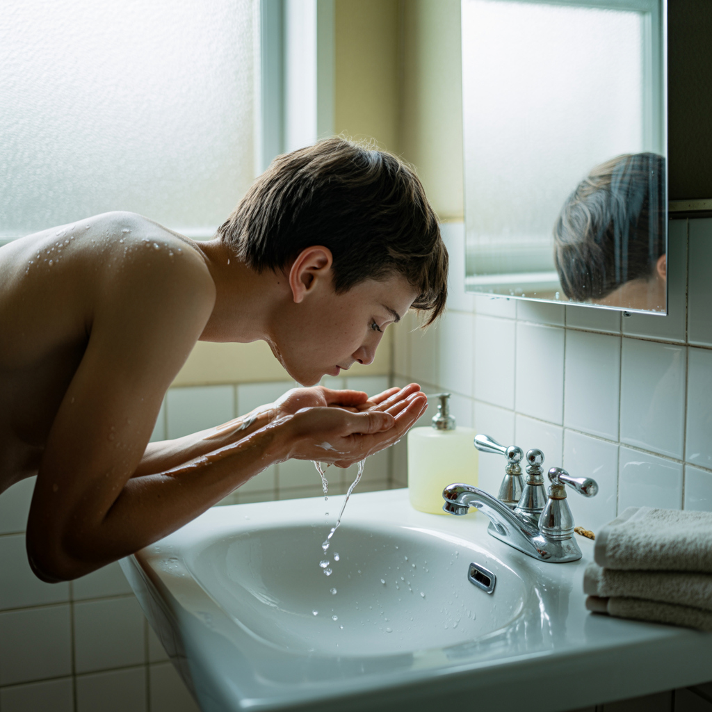 washing face