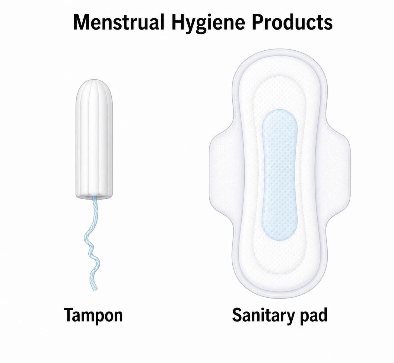 tampon and sanitary pad graphic