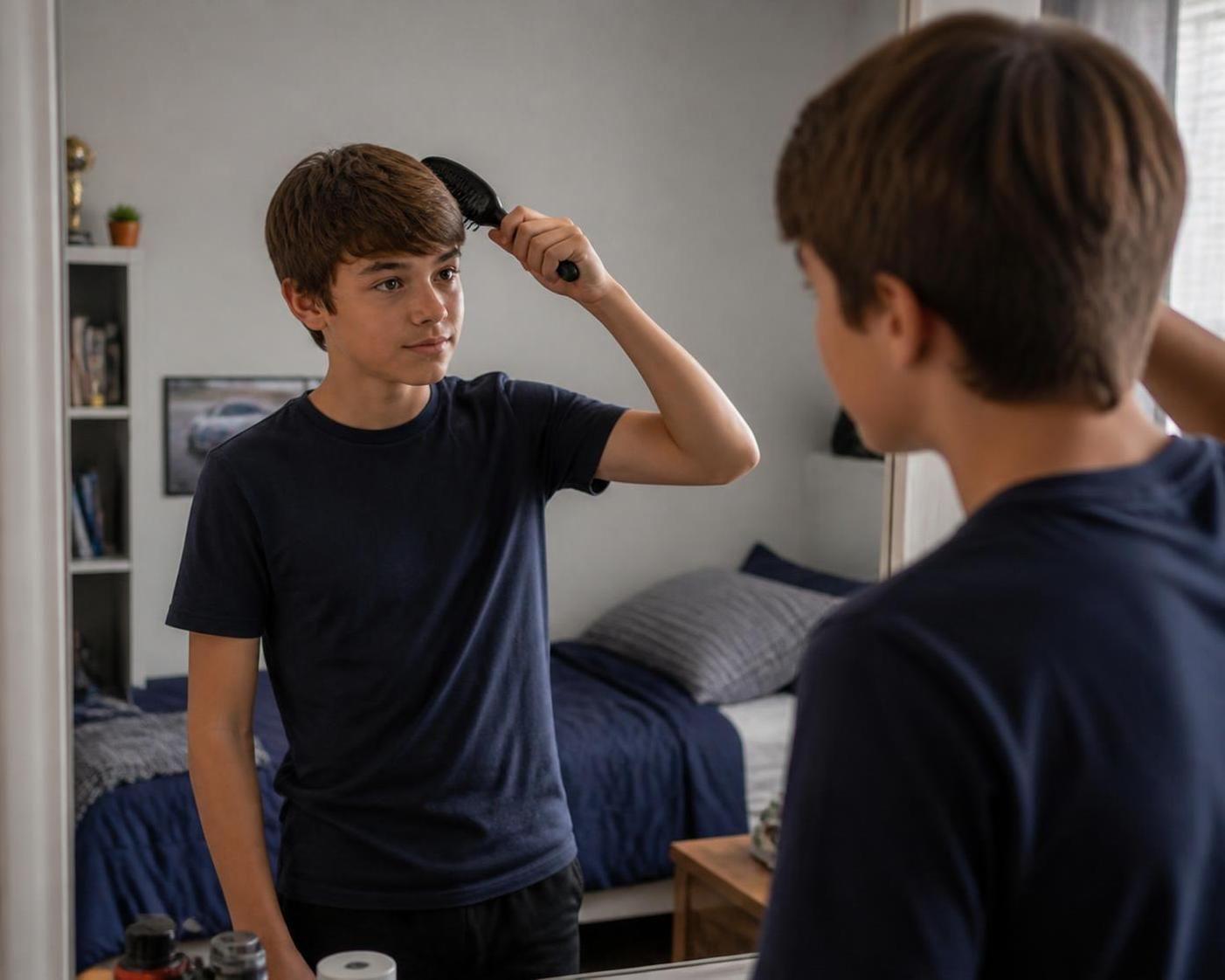 boybrushinghair