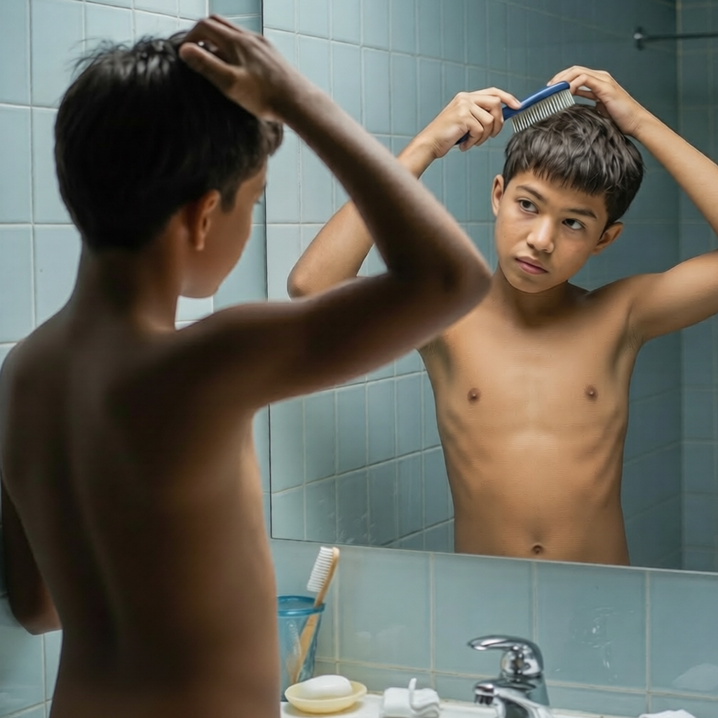 showering