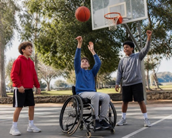 boy in wheelchair basketball